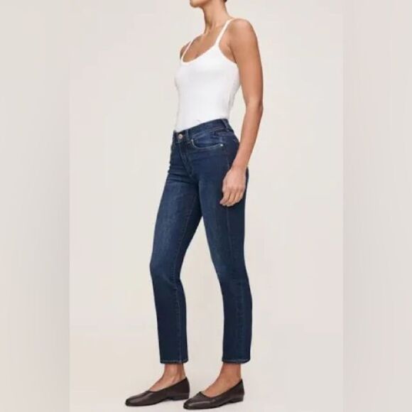 DL1961 Riley Boyfriend Ankle Jeans 28 Medium Wash Straight Leg Cropped Denim - Picture 1 of 7